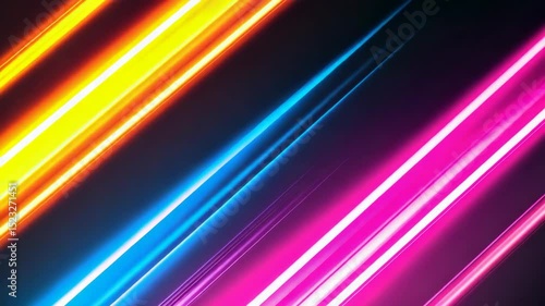 A colorful  of a black background with bright orange, yellow, and pink lines. The  has a vibrant and energetic feel to it, with the colors and lines creating a sense of movement