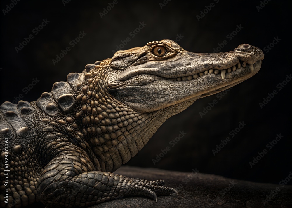 Fototapeta premium Close-up of Leather Textured Crocodile