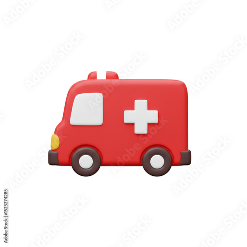 Wallpaper Mural 3D rendered ambulance icon representing emergency medical services and healthcare assistance Torontodigital.ca
