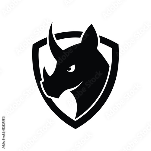 Rhino head mascot design ideal for powerful calm and fearless animal themes vector illustration.