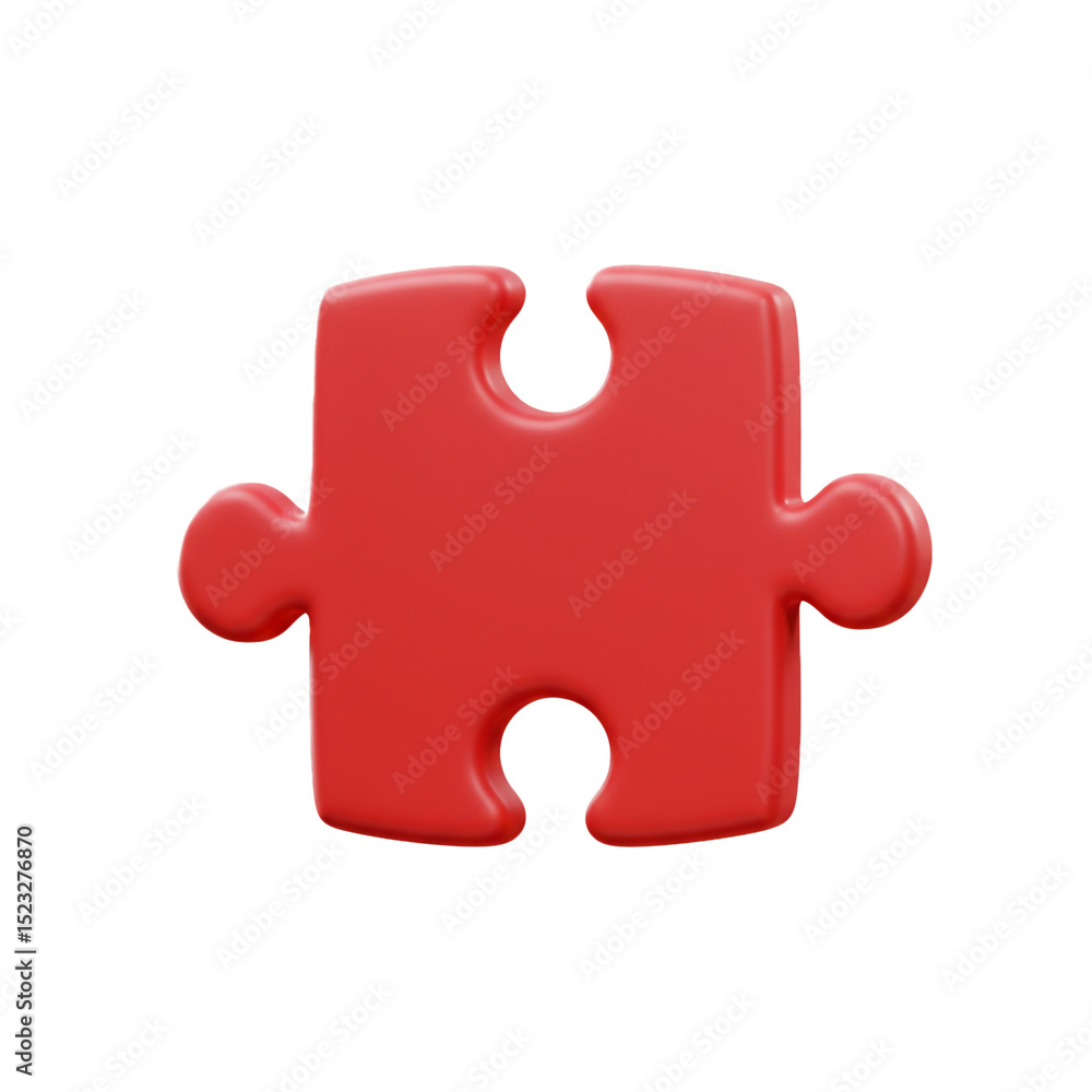Obraz premium Isolated red puzzle piece on white background representing problem solving and teamwork