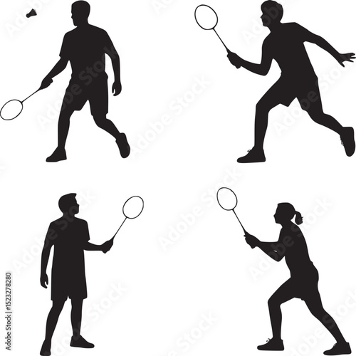 A collection of silhouettes depicting a street cleaner using various cleaning tools and equipment on white