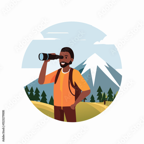 Vector sign for scenic viewing or lookout areas