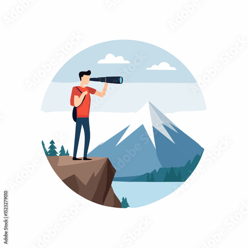 Vector sign for scenic viewing or lookout areas