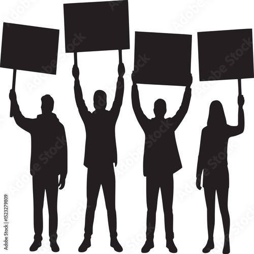 Four silhouettes of people rock climbing on cliffs with ropes against a white background view of climbers