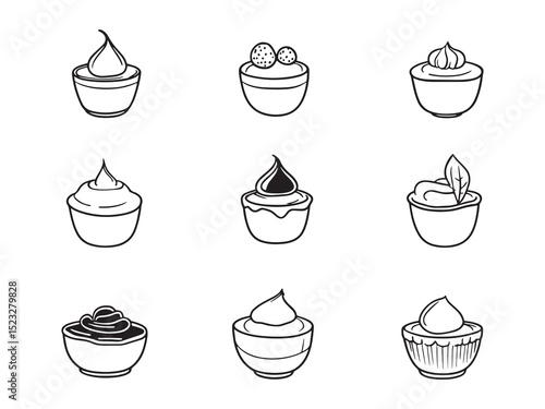 Creme Brulee Ultra Minimalist 2D Line Art