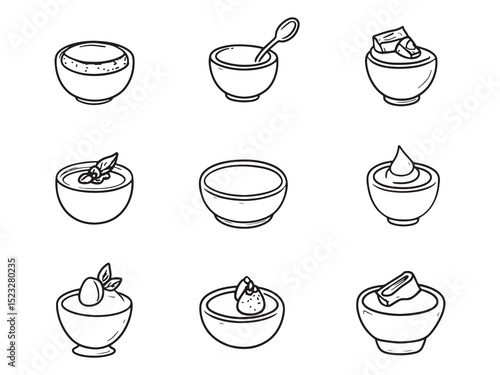 Creme Brulee Simple 2D Line Art Design