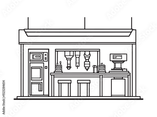 Fabrication Shop Line Art Icons