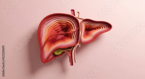 Creative papercut liver design for world hepatitis day awareness campaign