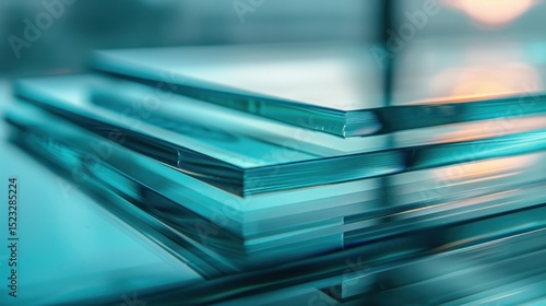 Stacked sheets of glass