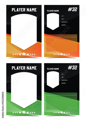 Sport player trading card frame border template