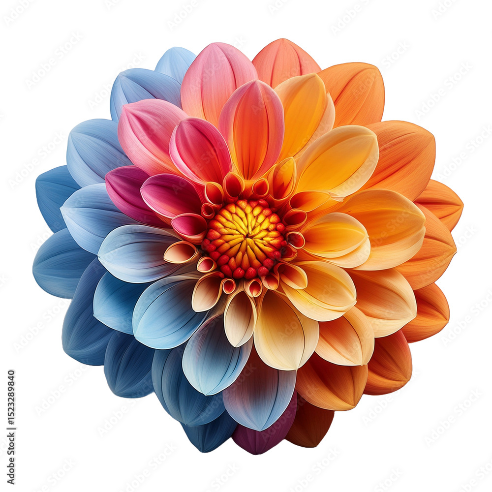 Obraz premium Un flor color en fondo blanco