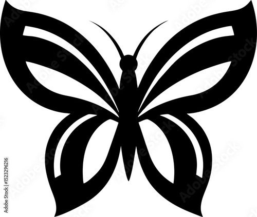 Elegant Black Butterfly Silhouette Design Perfect for Art Prints Tattoos and Decorations