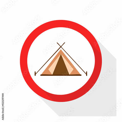 Vector symbol restricting camping in specific areas