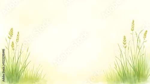 Watercolor Wild Grass Texture Illustration
