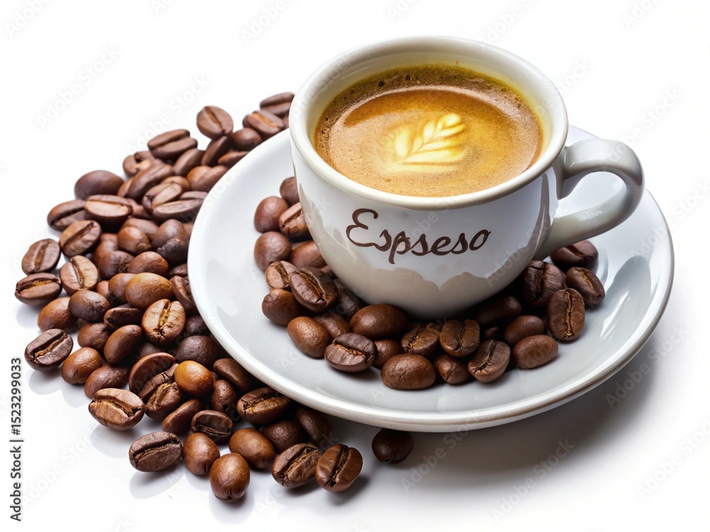 Fototapeta premium espresso concentrated coffee-brewed by forcing