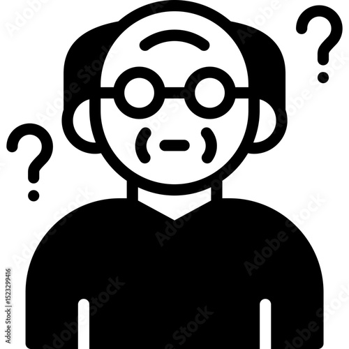 senile icon illustration design with solid