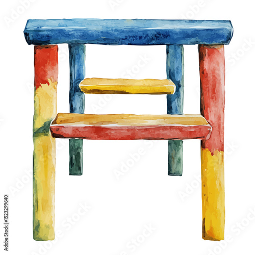 Parallel Bars, watercolor illustration vector, high quality, isolated on a white background.