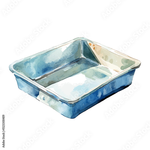 watercolor vector of Paper Tray, high quality, isolated on a white background.