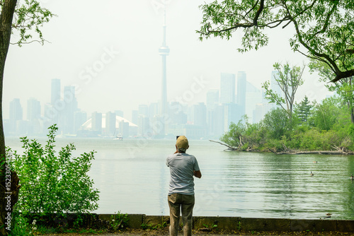 Photography Downtown Toronto seen from the Toronto Islands on June 6, 2025 with a Special Ai