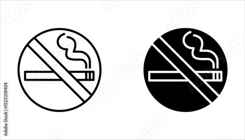 The best of No Smoking icon set, vector illustration on white background.