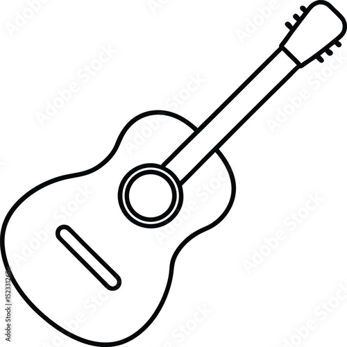 Acoustic Guitar Line Art