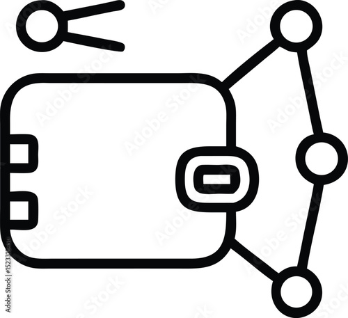 Clean black silhouette of walletconnect outline icon for cryptocurrency use