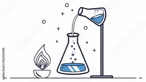 Chemistry Experiment with Beaker and Flask