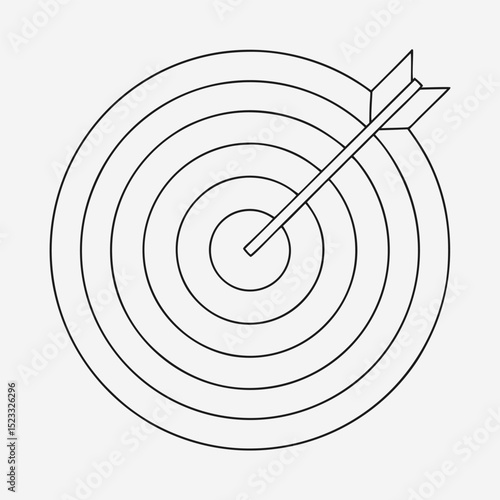 Minimalist illustration of a target with an arrow representing aim and precision