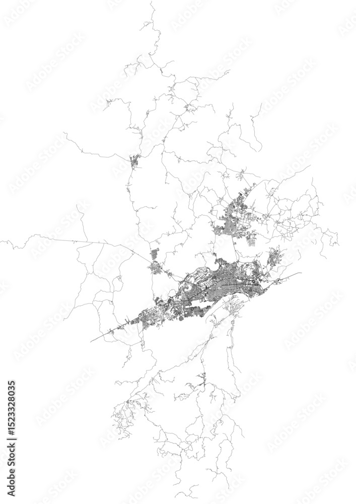 Fototapeta premium Inbarren Highways: Monochromatic Vector