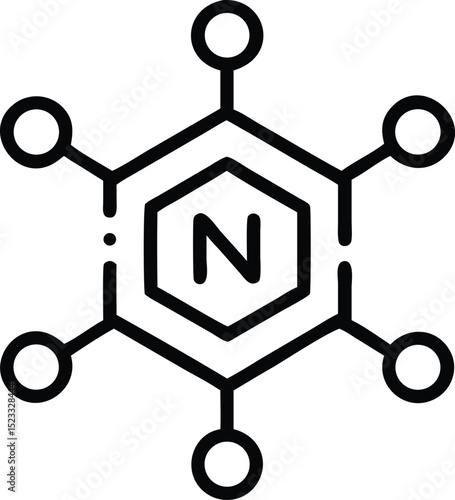Outline icon depicting a digital nft token with modern cryptocurrency concept