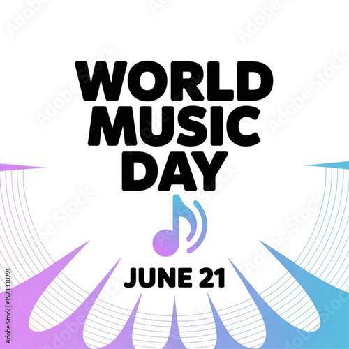 World Music Day in  June 21. Music volume icon Poster or banner. Vector illustrator on white background.