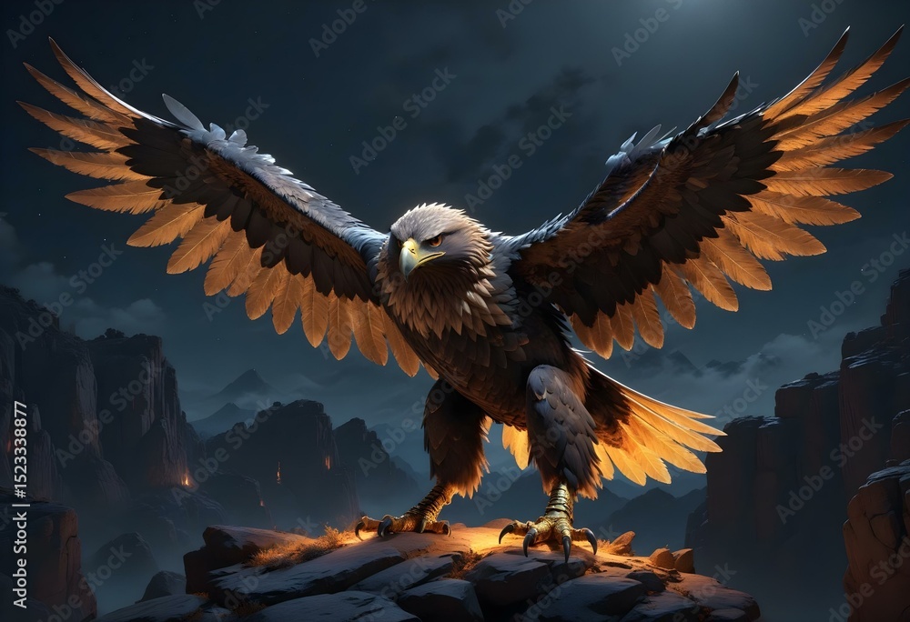 Fototapeta premium 3d model golden eagle
