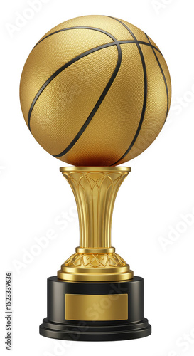 Wallpaper Mural 3D Rendering Golden Basketball Trophy Achievement Reward with Isolate Background Torontodigital.ca