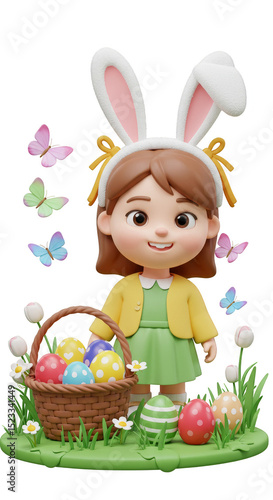 3d Illustration Easter Girl...