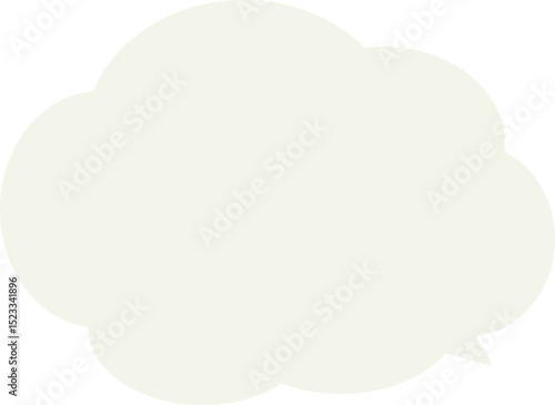 淡いグレーのモコモコした雲の形のふきだし。