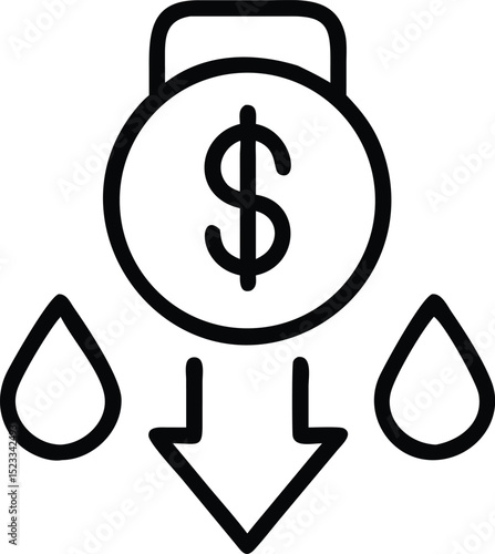 Abstract black silhouette design illustrating the concept of financial liquidity in business
