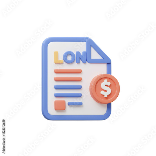 3d Illustration of Loan Doc...