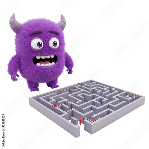 3D Illustration of Purple M...