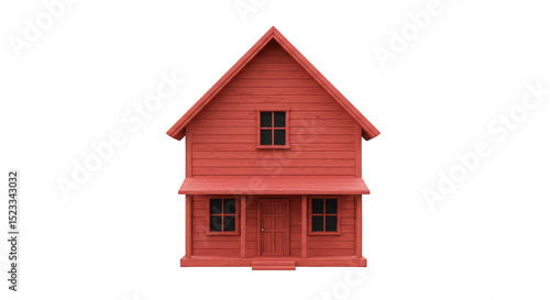 3D Illustration of Red Wood...