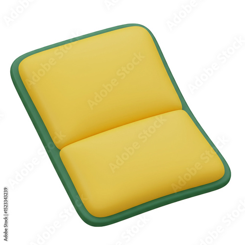 3D Illustration of Yellow a...