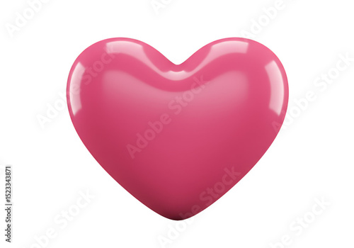 3D Pink Heart Glossy Render...
