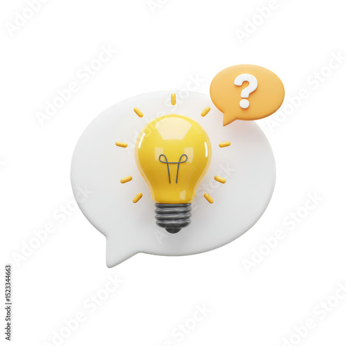 3d Render Lightbulb Idea an...