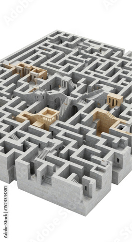 3D Render Maze Labyrinth Pu...