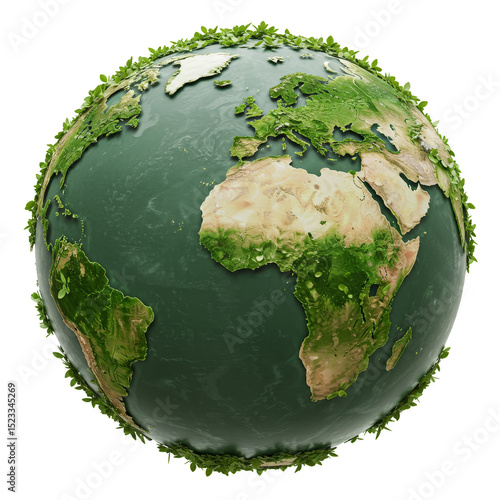 3D Render of Green Earth Gl...