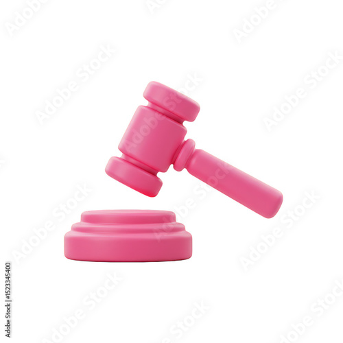 3d Render of Pink Gavel Ham...