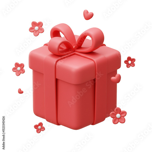 3D Render of Pink Gift Box ...
