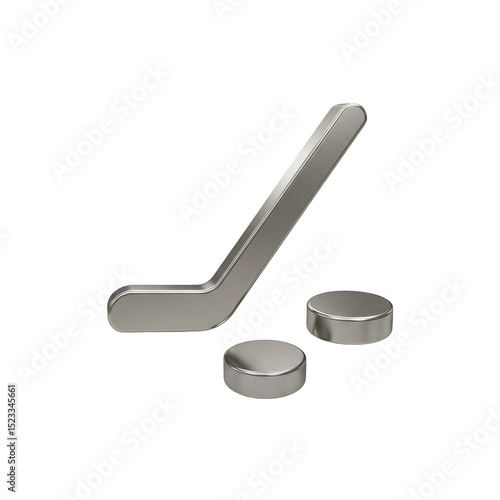 3D Render of Silver Hockey ...