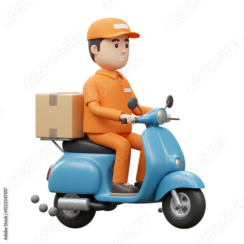 3D Rendering Delivery Man o...