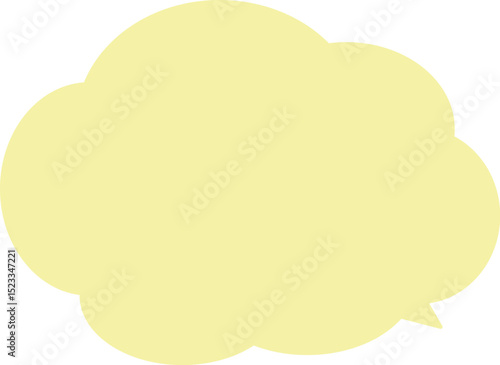 フワフワもこもこした、薄い黄色の雲の形のふきだし。可愛くて使いやすい。